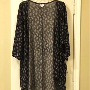 ‼️ CLEARANCE ‼️ 🍟 LuLa Roe blue & white paisley printed cardigan size me